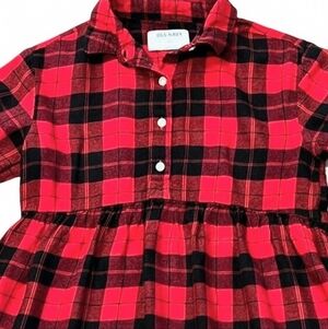 Red Old Navy Girl's Buffalo Plaid Dress Size 5
